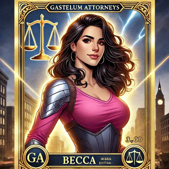 A woman with long hair and a pink top.