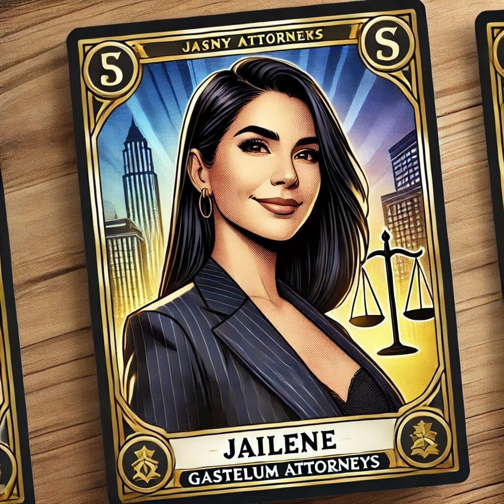 A close up of the card for an attorney