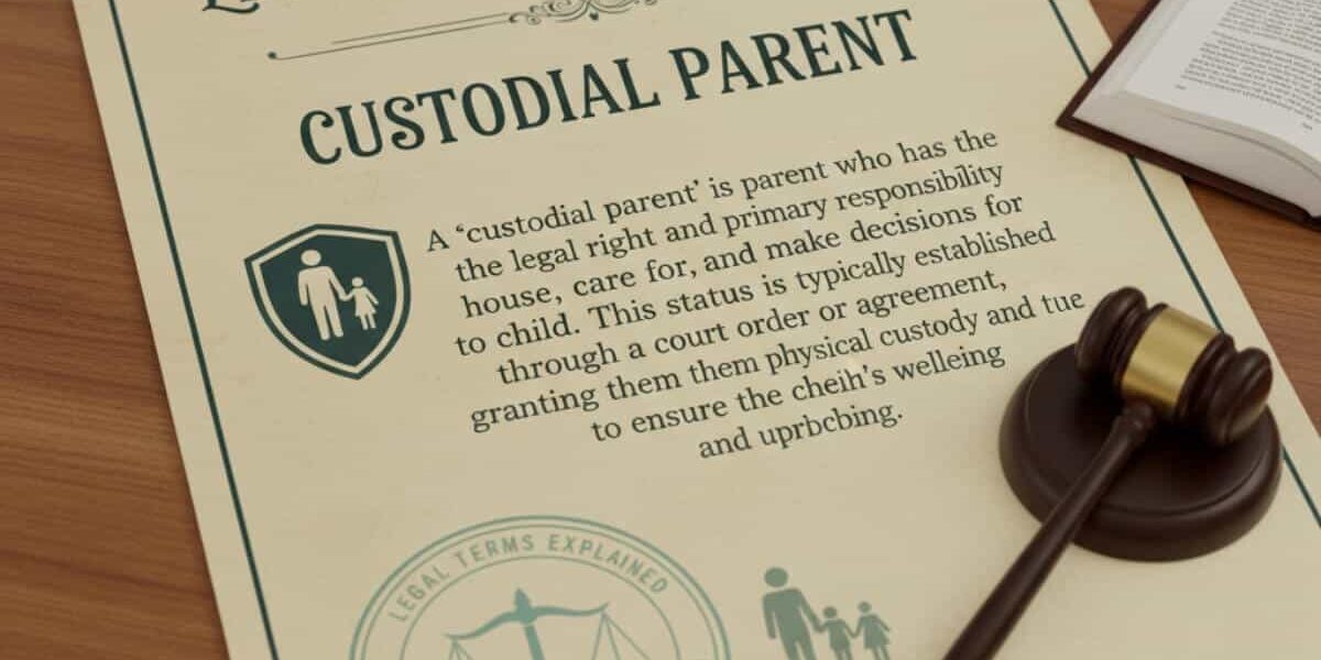 Custodial parent legal definition with gavel.