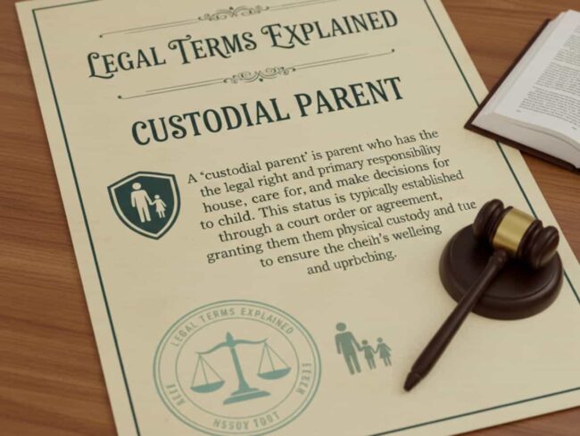 Custodial parent legal definition with gavel. Custodial parent legal definition with gavel.
